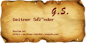 Geitner Sándor névjegykártya