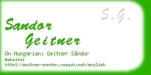 sandor geitner business card